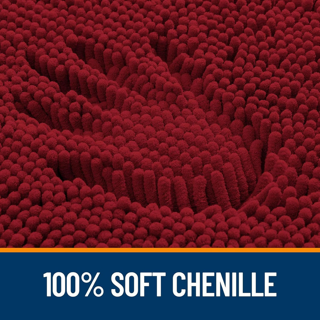 OLANLY Large Bath Rugs - Extra Soft Chenille, Quick-Dry & Machine Washable | 47x32, Red