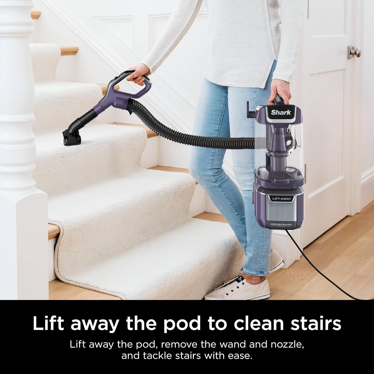 Shark LA701 Rotator Pet Lift-Away Vacuum - DuoClean PowerFins & Odor Neutralizer Technology, Purple (Renewed)