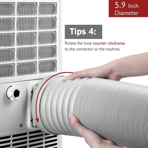 TURBRO Portable Air Conditioner Exhaust Hose, 5.9 Inch Diameter Counter Clockwise, 78 Inch Length