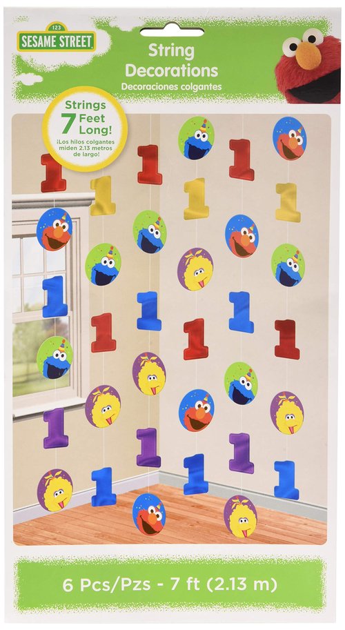 Amscan Party Decorations, 1's, Multi Color, 6 6