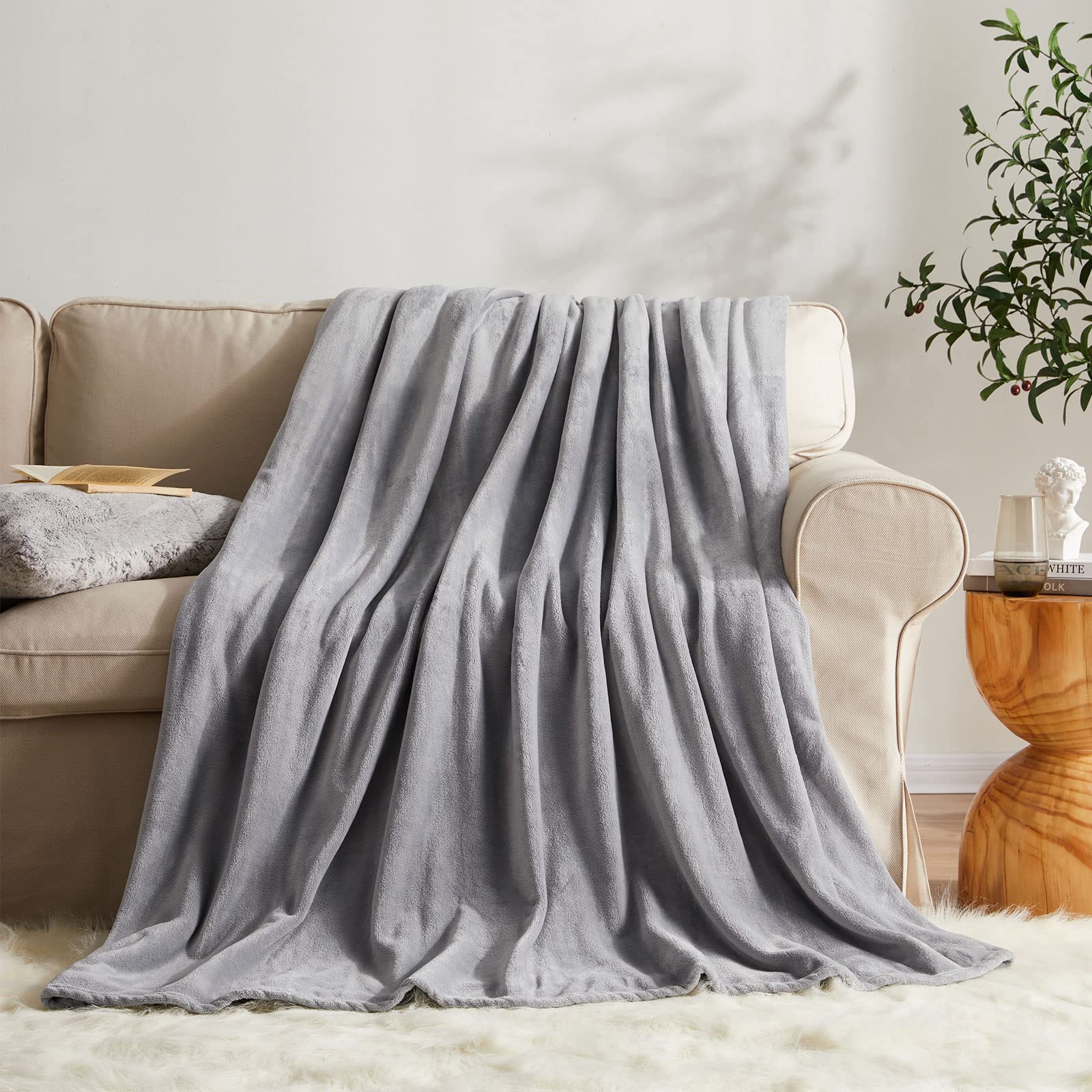KMUSET Kids Blanket for Boys Girls 30x40 inches, Soft Cozy Fuzzy Swaddle Throw Blanket, Small Fleece Blanket for Crib Stroller, Grey
