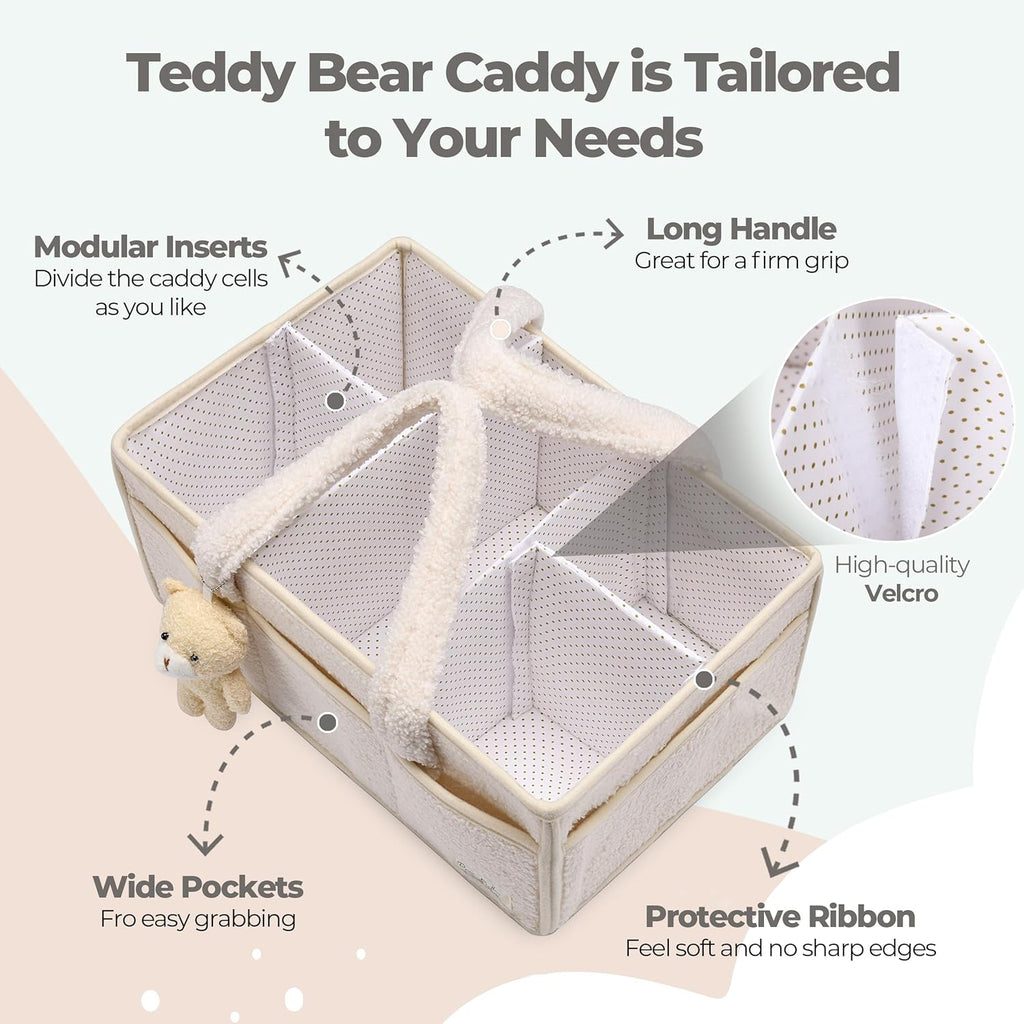 PeraBella Baby Diaper Caddy Organizer - Portable Storage Basket for Newborn Essentials | Perfect Shower Gift
