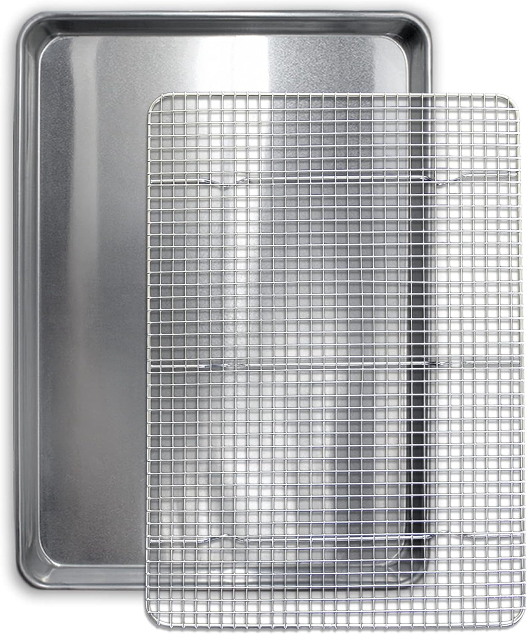 Skiennix Commercial Quality Cookie Sheet & Rack Set - Heavy-Duty Aluminum Half Sheet 13x18, Rust & Warp Resistant