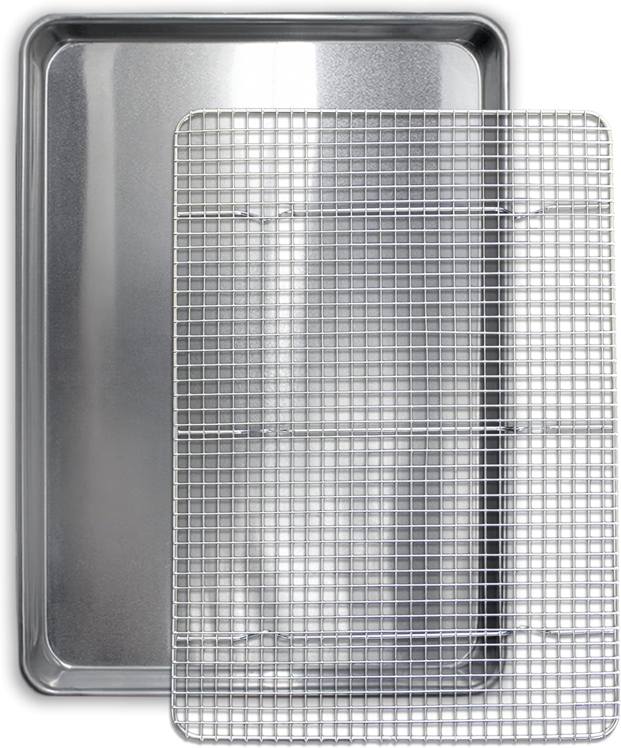 Skiennix Commercial Quality Cookie Sheet & Rack Set - Heavy-Duty Aluminum Half Sheet 13x18, Rust & Warp Resistant