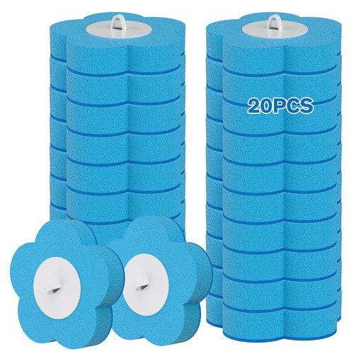 Disposable Toilet Brush Refills 20PCS Only for TUUAQ- Toilet Bowl Cleaner Head for Toilet Brush, Toilet Cleaning Supplies, 20PCS Brush Refills for Bathroom Deep Cleaning (20, Blue)
