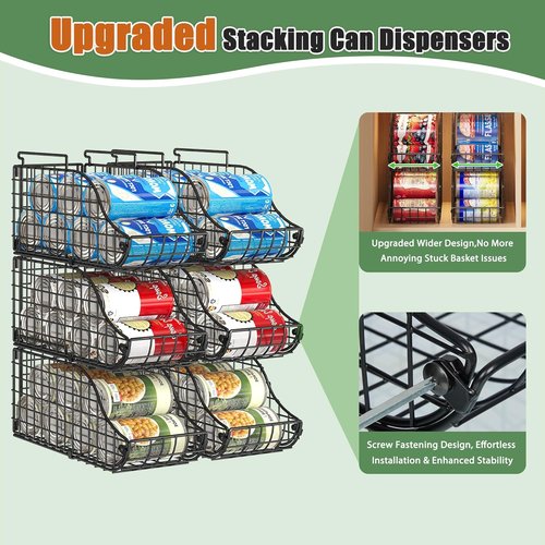 Can Organizer by [Brand Name] - 8-Pack Stackable Storage for Pantry & Fridge | Holds Up to 72 Cans
