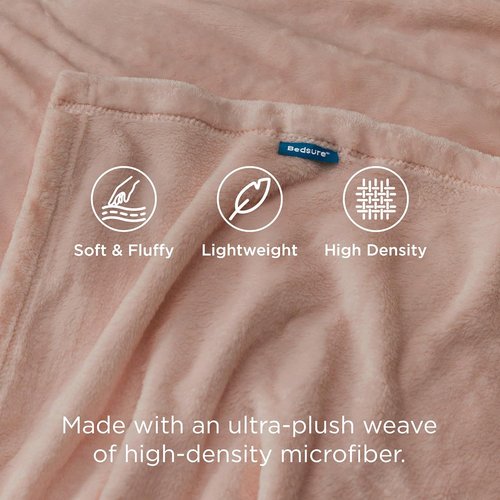 Bedsure GentleSoft Fleece Blanket - King Size Dusty Pink, Soft & Lightweight Plush Luxury, 108x90 Inches