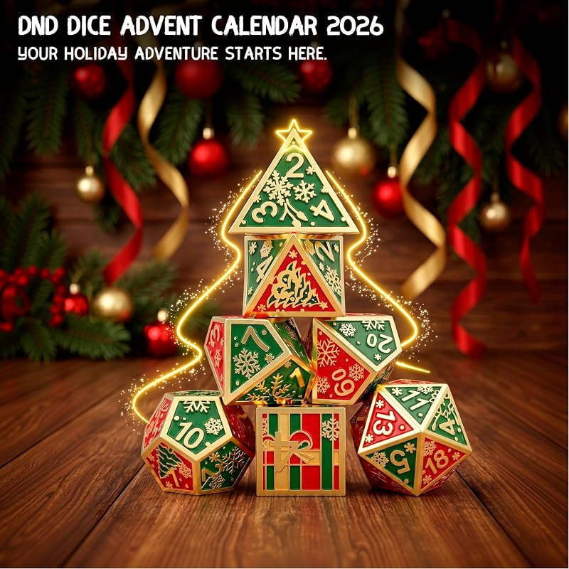 Haxtec DND Dice Advent Calendar 24-Day Mystery Countdown - Luxury Blue+1