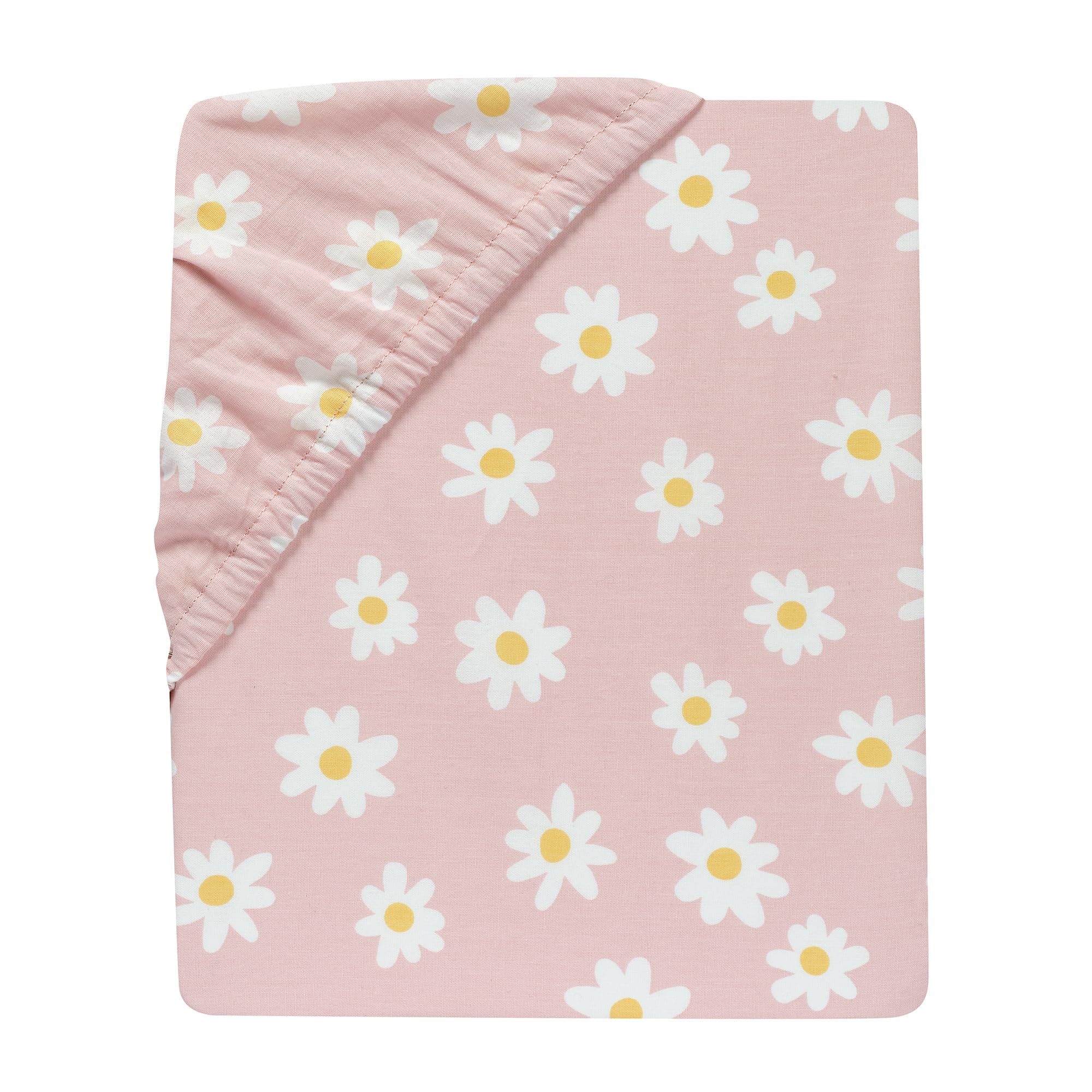 Lambs & Ivy Daisy Dreams Breathable 100% Cotton Baby Fitted Crib/Toddler Sheet