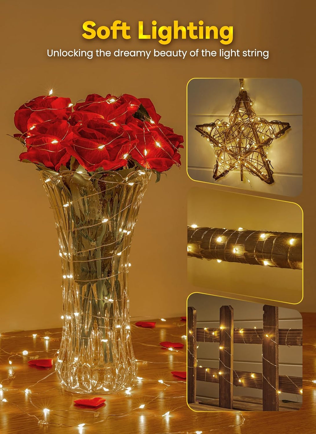 Minetom 33Ft Battery Operated Fairy Lights - 100 LED Waterproof String Lights for Indoor/Outdoor Decor