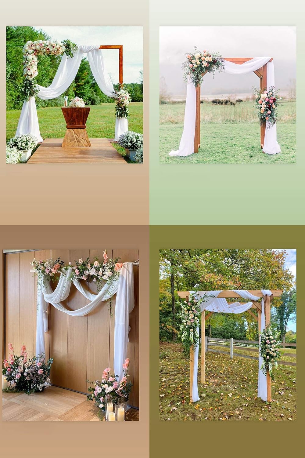 Socomi Wedding Arch Draping Fabric - White Sheer Chiffon Curtain | 1 Panel, 29" x 19Ft, Perfect for Ceremonies & Parties