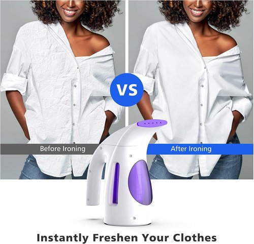 HiLIFE Portable Handheld Clothes Steamer - 240ml Capacity, 700W Power, Wrinkle Removal | Purple