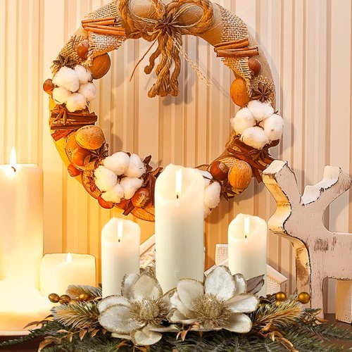 Cindeer 30 Inch Christmas Candle Holder - Elegant Table Centerpiece for Holiday Decor | Gold Finish