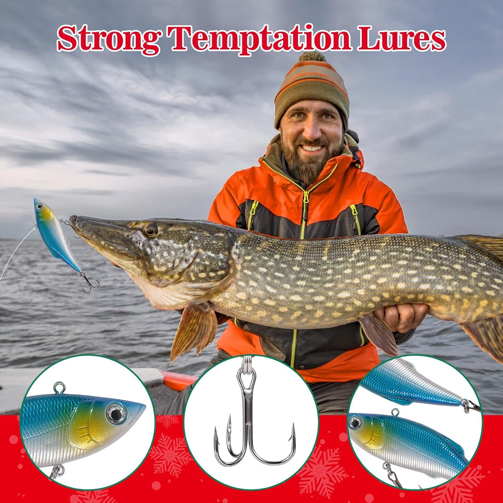 VIB Fishing Advent Calendar 2025 - 24 Days of Exciting Fishing Lures | Perfect Xmas Gift for Men & Boys