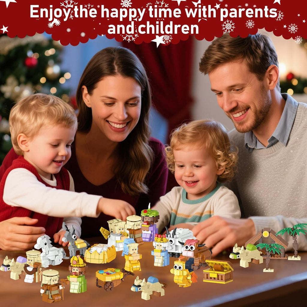 Nativity Building Blocks Advent Calendar 2025 - 24 Days of Christmas Countdown STEM Toy for All Ages