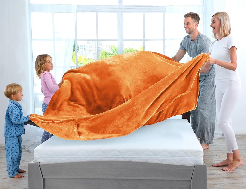 Utopia Bedding Fleece Blanket - Luxury Soft Microfiber Twin Size | Burnt Orange 300GSM (60x80 Inch)
