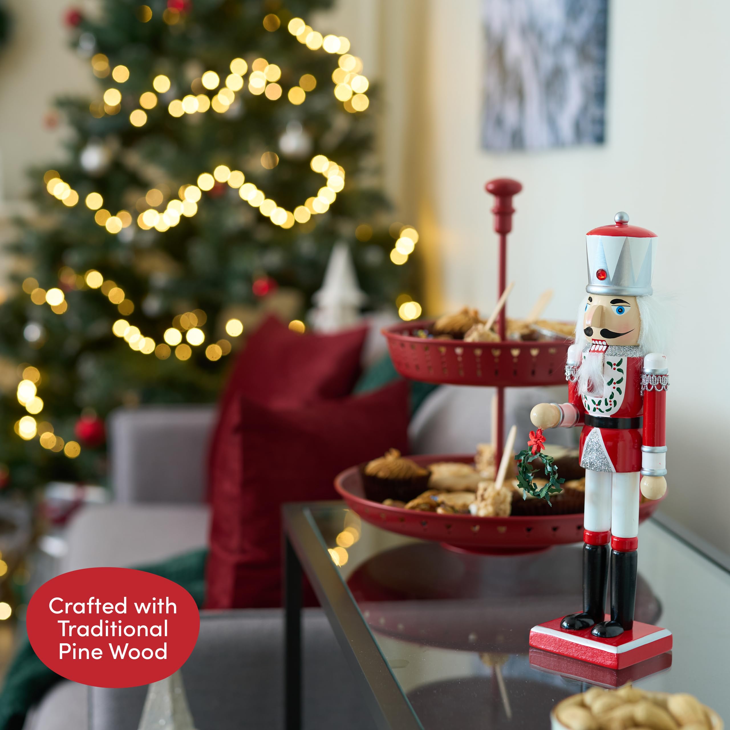 THE TWIDDLERS - 12-Inch Uncle Sam USA Wooden Nutcracker - American Flag Decorative Christmas Nutcracker Figures - Traditional Patriotic Decoration - Pine Wood Classic Ornament - Holiday Decor