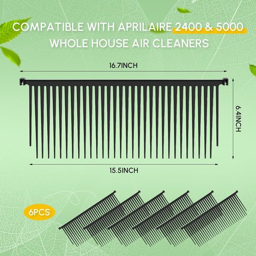 Colingmill Pleat Spacers - Replacement for Aprilaire 2400 & 5000 Air Cleaners | Black, 6 Pack