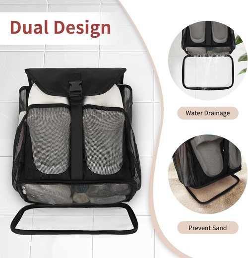 Ethereal Portable Mesh Shower Caddy - Large Capacity for College Dorms | Ideal for Beach, Gym & Swimming