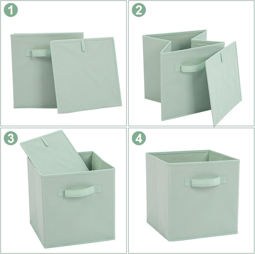 Stero Fabric Storage Bins - Durable 13x13 Inch Foldable Cube Baskets | 6 Pack in Fun Colors for Home Organization