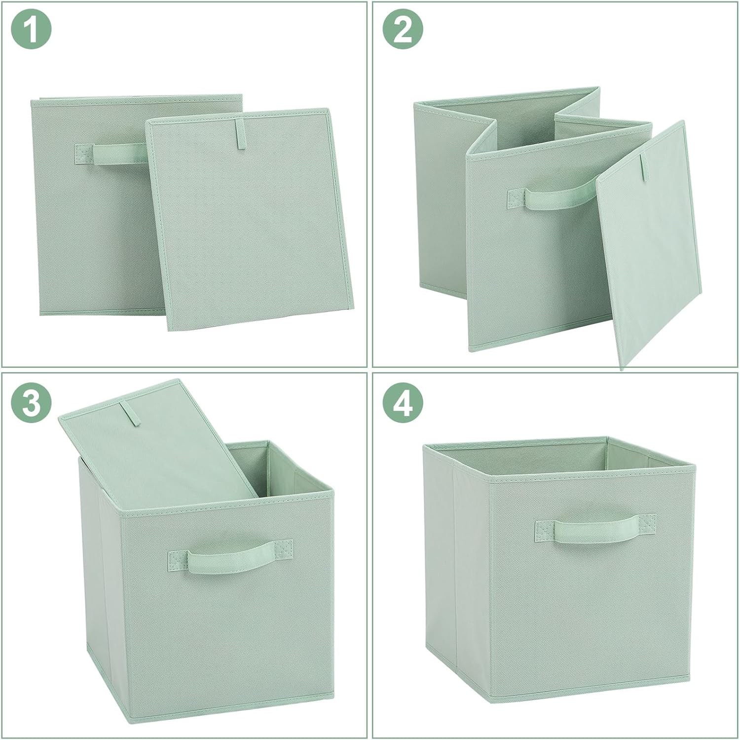 Stero Fabric Storage Bins - Durable 13x13 Inch Foldable Cube Baskets | 6 Pack in Fun Colors for Home Organization