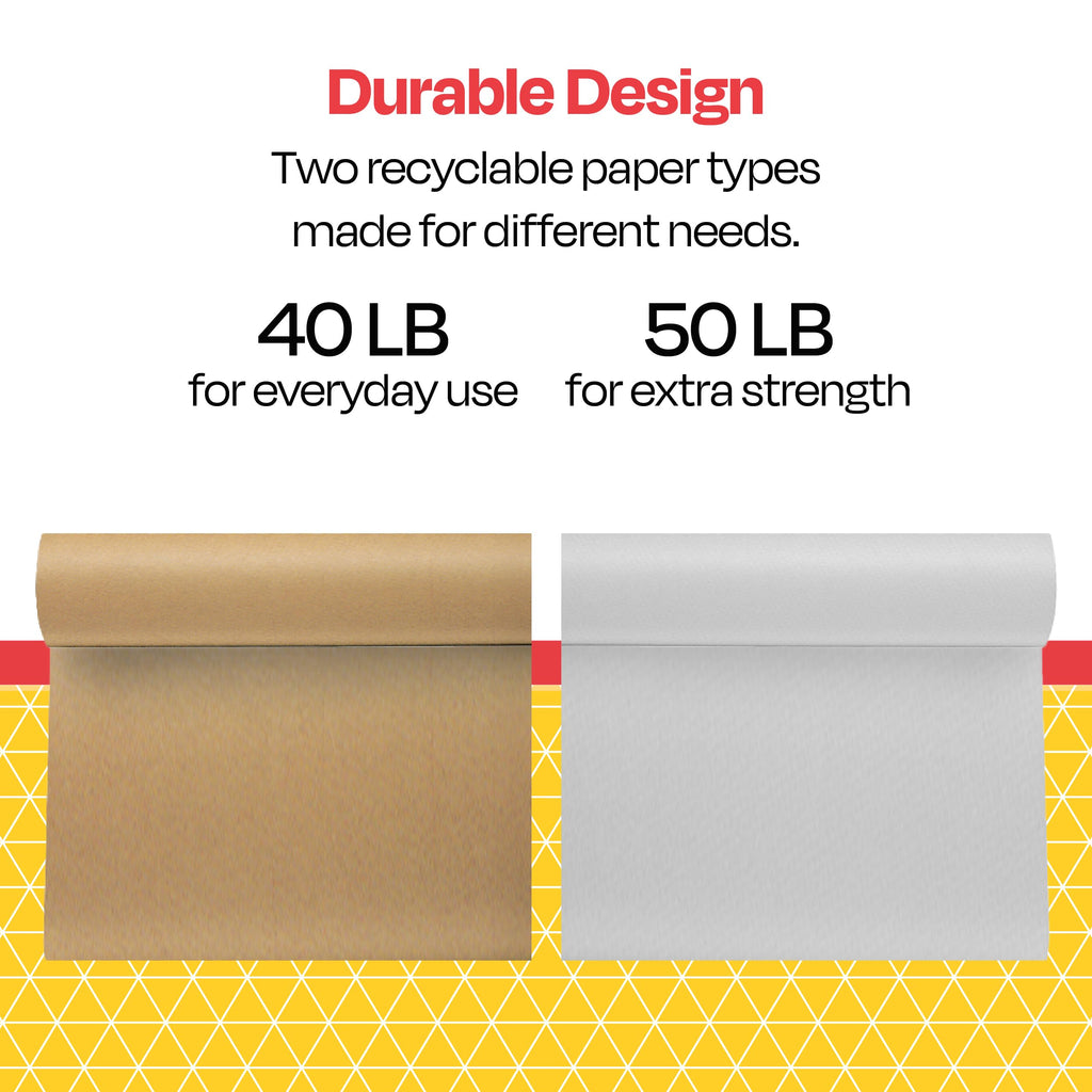 School Smart Butcher Kraft Paper Roll, 40 lb, 36 Inches x 1000 Feet, Brown - 085445