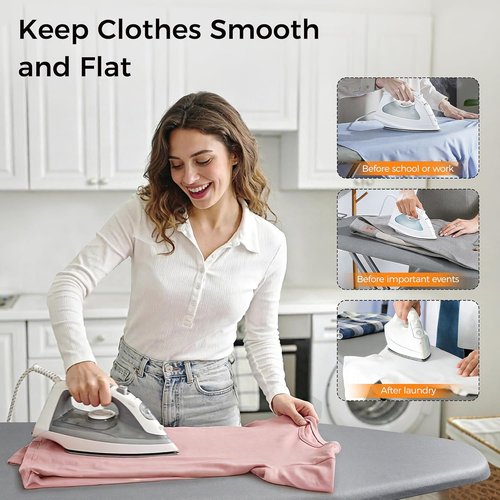 Hvygss Height-Adjustable Ironing Board - Heavy-Duty, Heat-Resistant Design | Grey, 43x13 Inches