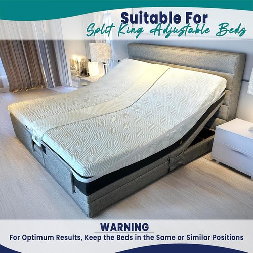 EPHEDORA 10" Extra Wide Bed Bridge Twin XL to King Converter Kit - Split King Gap Filler for Adjustable Bed - Mattress Connector & Gap Filler for Bed - Heavy Duty Metal Buckle Strap - 25D Memory Foam