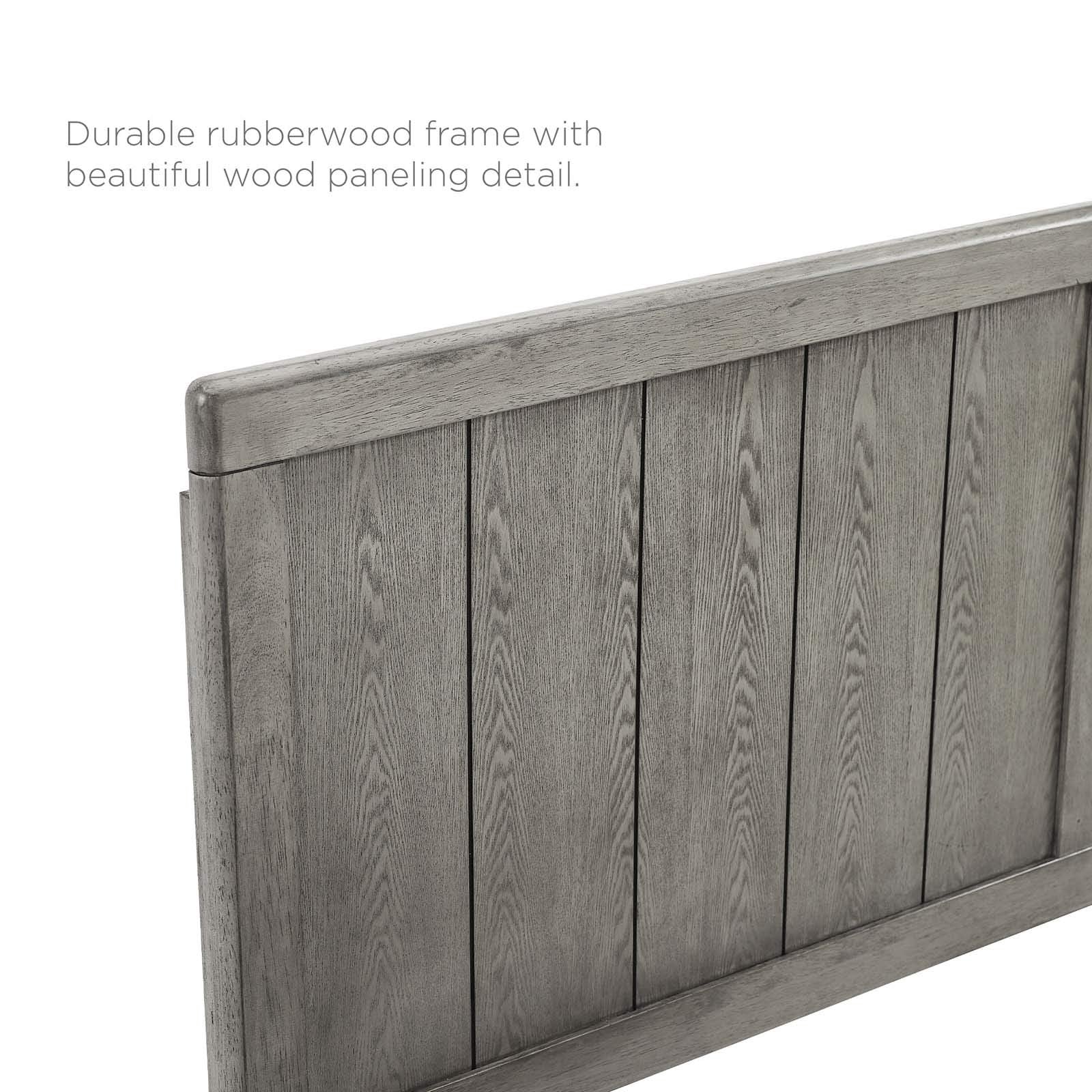 Modway MOD-6216-GRY Robbie Twin Wood Headboard, Gray