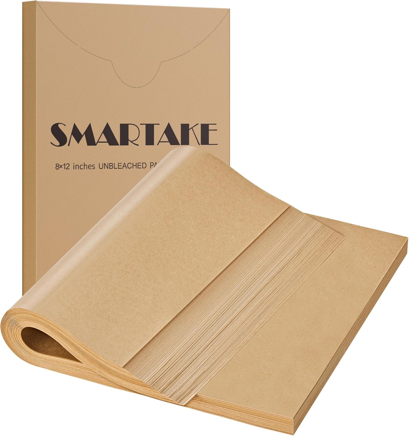 SMARTAKE Parchment Paper Baking Sheets - 200 Pcs Non-Stick Precut, 8x12 Inches for Baking & Grilling