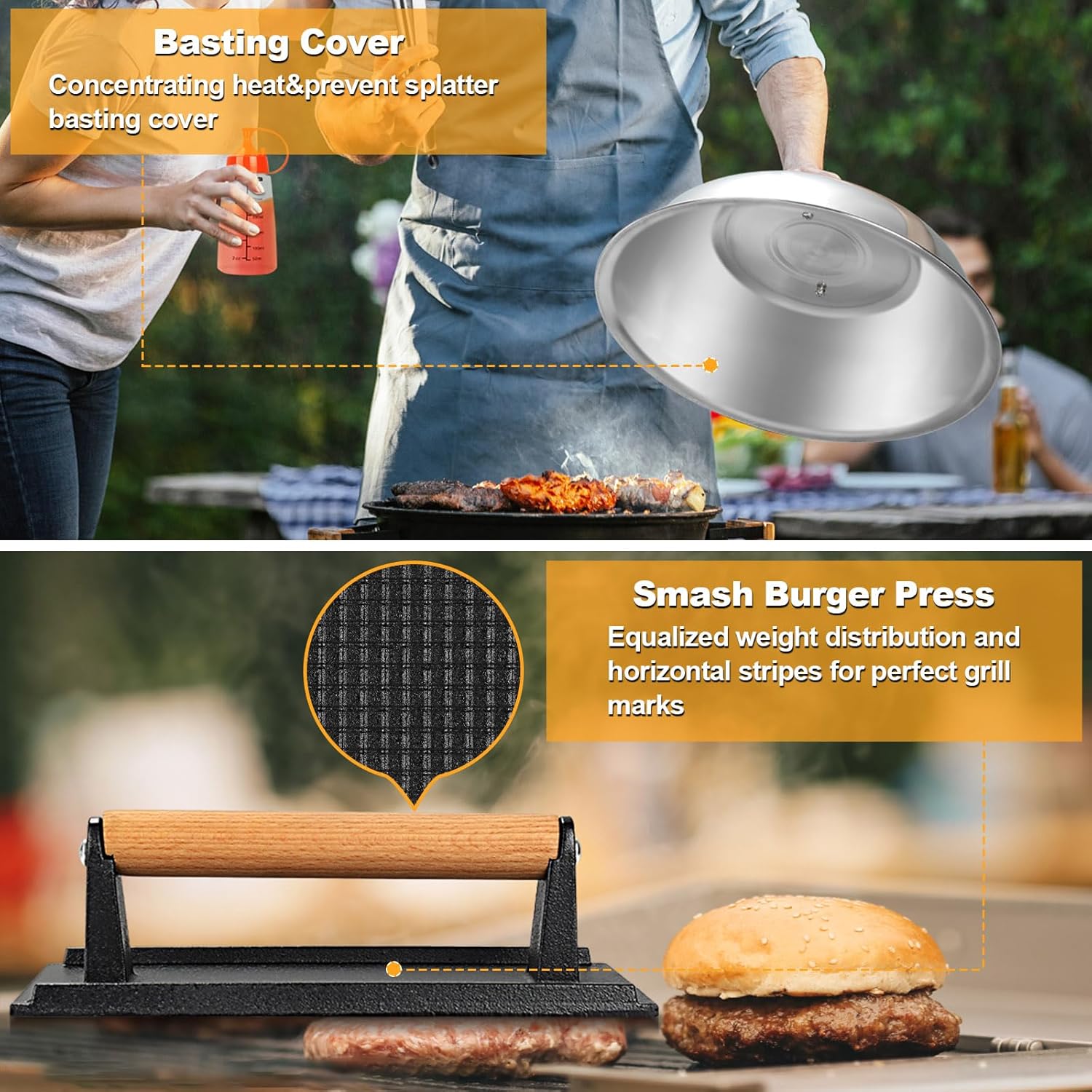 Terlulu Griddle Accessories Kit - 28 PCS Flat Top Grill Set with Spatula, Burger Press & Carry Bag