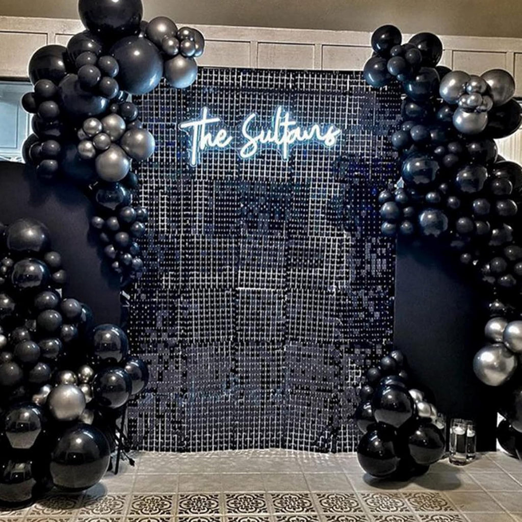 PartyWoo Black Balloons - 140-Piece Arch Kit with Various Sizes for Baby Showers & Parties | Black
