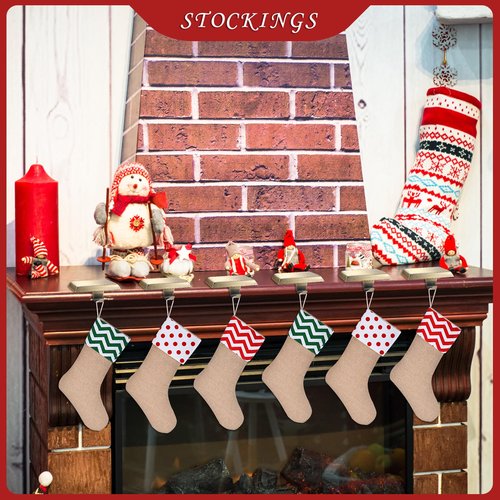 Sunshane 4 Pieces Christmas Stocking Holders Mantel Stocking Hanger Hooks Fireplace Mantle Metal Hang Bases for Xmas Party Decorations (Bronze)