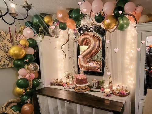 40 Inch Rose Gold Birthday Balloons - 28 Number Balloons for Celebrations & Photo Props