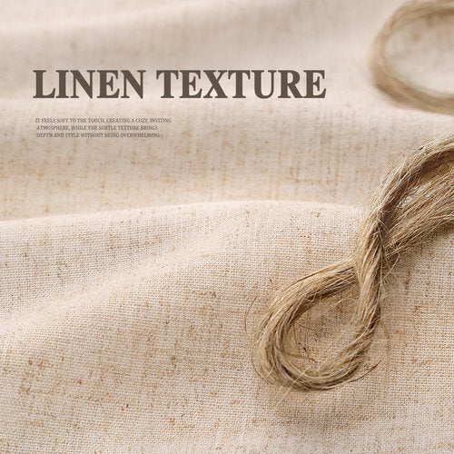 XOGUIBO Farmhouse Shower Curtain with Ruffle Hem Linen Beige Shower Curtains for Bathroom Boho Country Rustic Natural Fabric, 72" W x 72" L