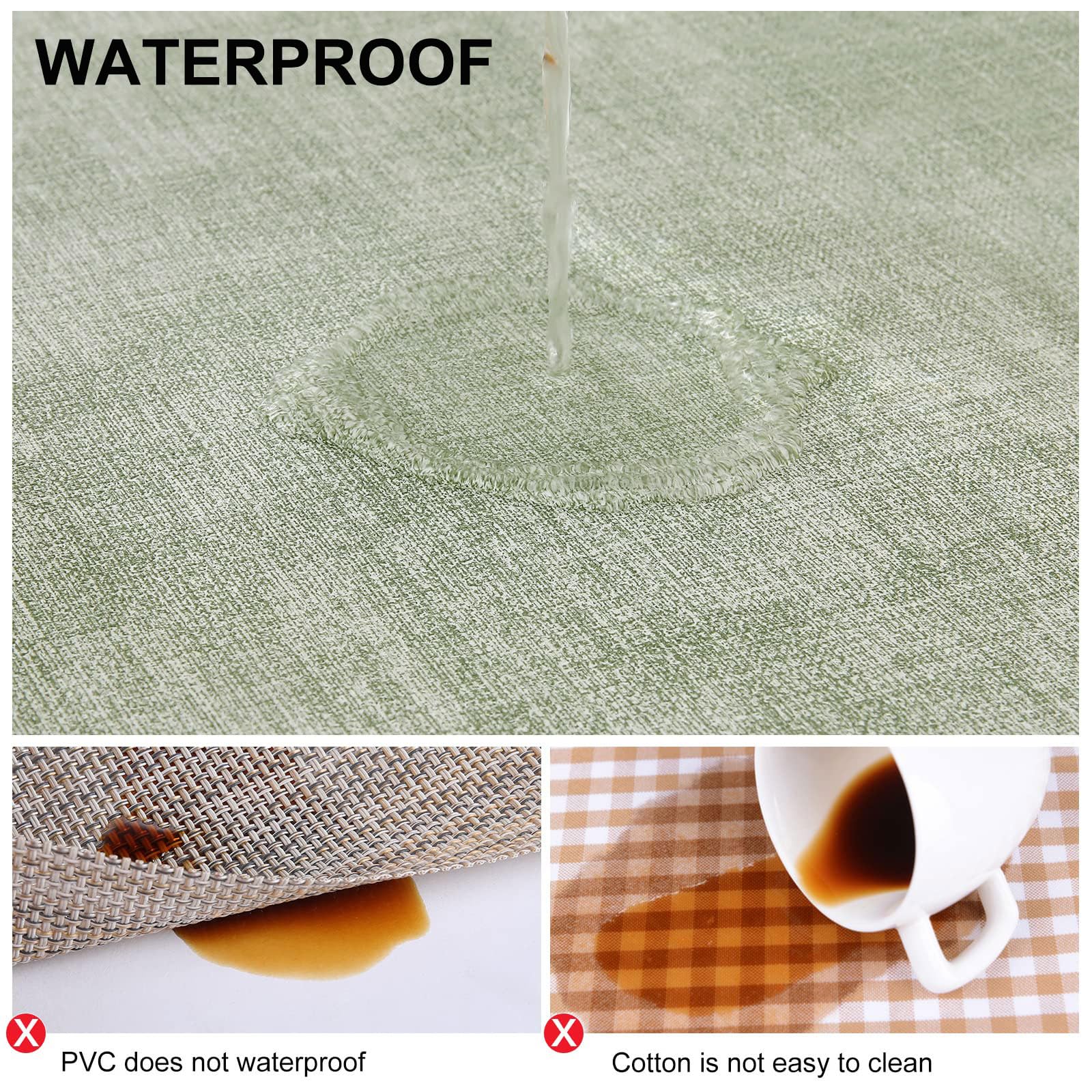 homing Faux Leather Heat Resistant Placemats 12 Packs, Waterproof Wipeable Dining PU Place Mats for Indoor & Outdoor, Easy to Clean, Light Green