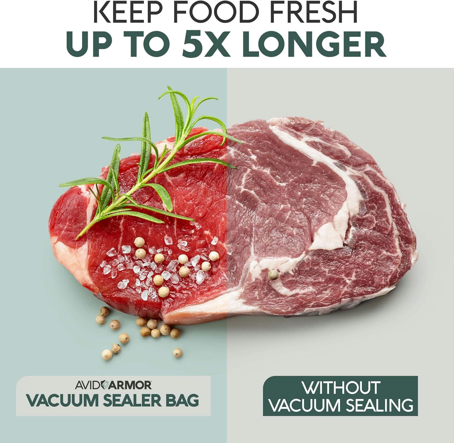 Avid Armor Vacuum Sealer Bags - Heavy Duty 8x25 Rolls | BPA-Free Food Storage & Sous Vide | 4 Pack