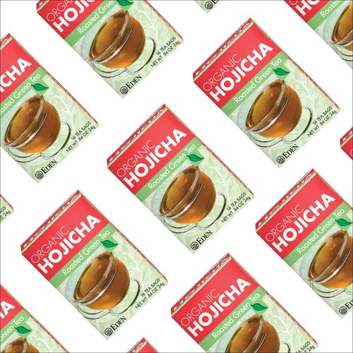Eden Hojicha Organic Roasted Green Tea, Low Caffeine, Japanese, 16 Unbleached Manila Tea Bags per Box (3-Pack)