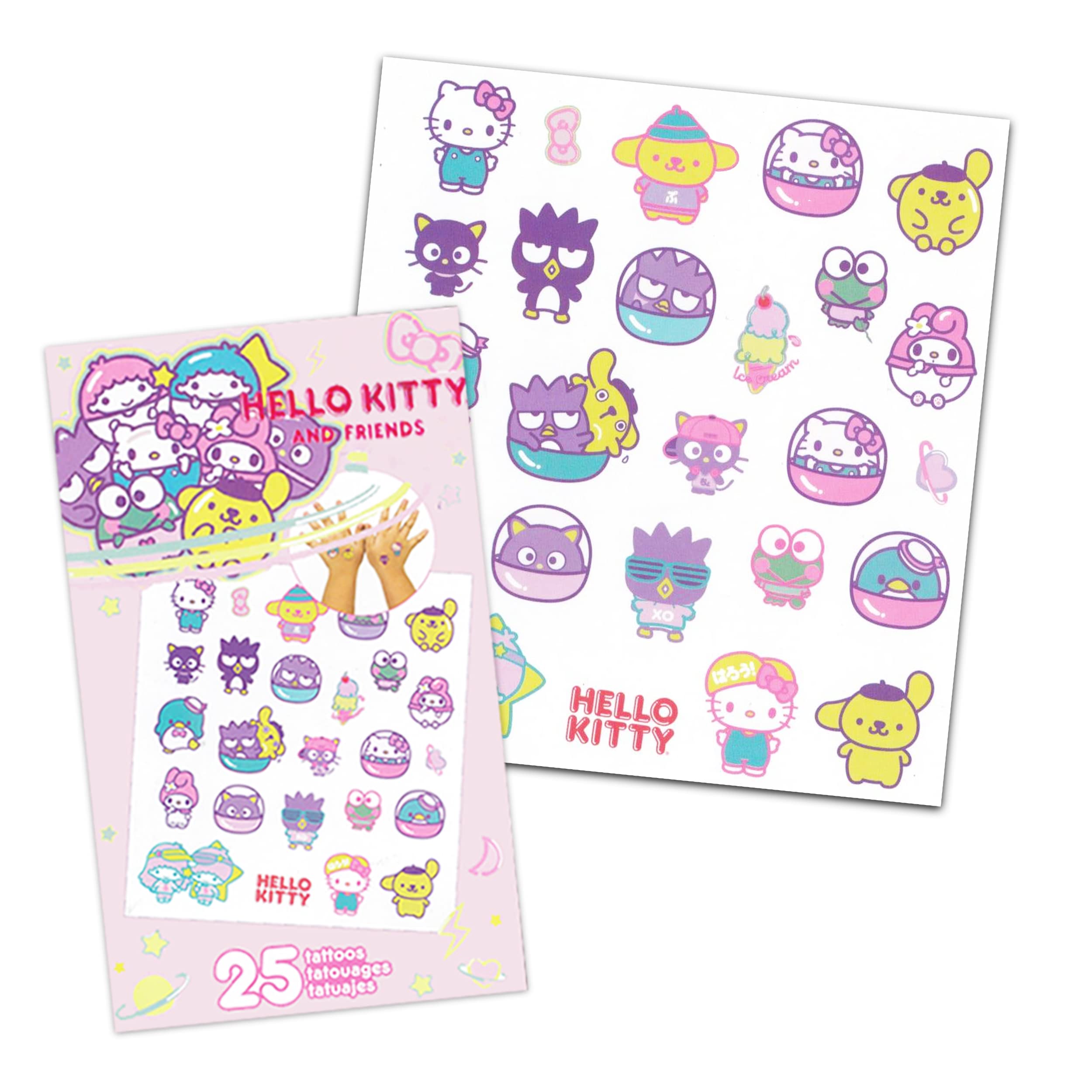 Hello Kitty and Friends Neck Pillow and Blanket Set - Bundle with Hello Kitty Travel Neck Pillow, My Melody Fleece Blanket, Tattoos, Sticker Activity Book, More | Hello Kitty Travel Accessories