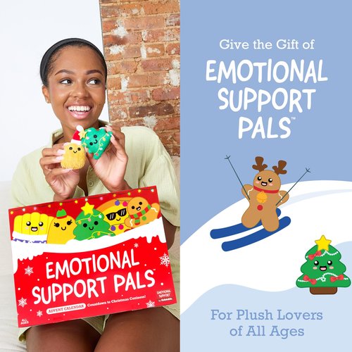 Emotional Support Plush Advent Calendar by Relatable for Kids or Teens, Contains 25 Mini Collectible Plushies Including Fries, Gingerbread, and Nugget Plush Toys, Stocking Stuffers for Kids
