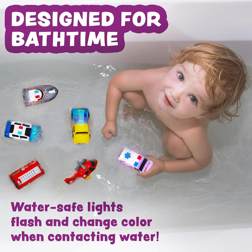 Tub Works® Light Up Bath Toys - 6 Pack Water-Activated Color Changing Sensory Toys for Kids