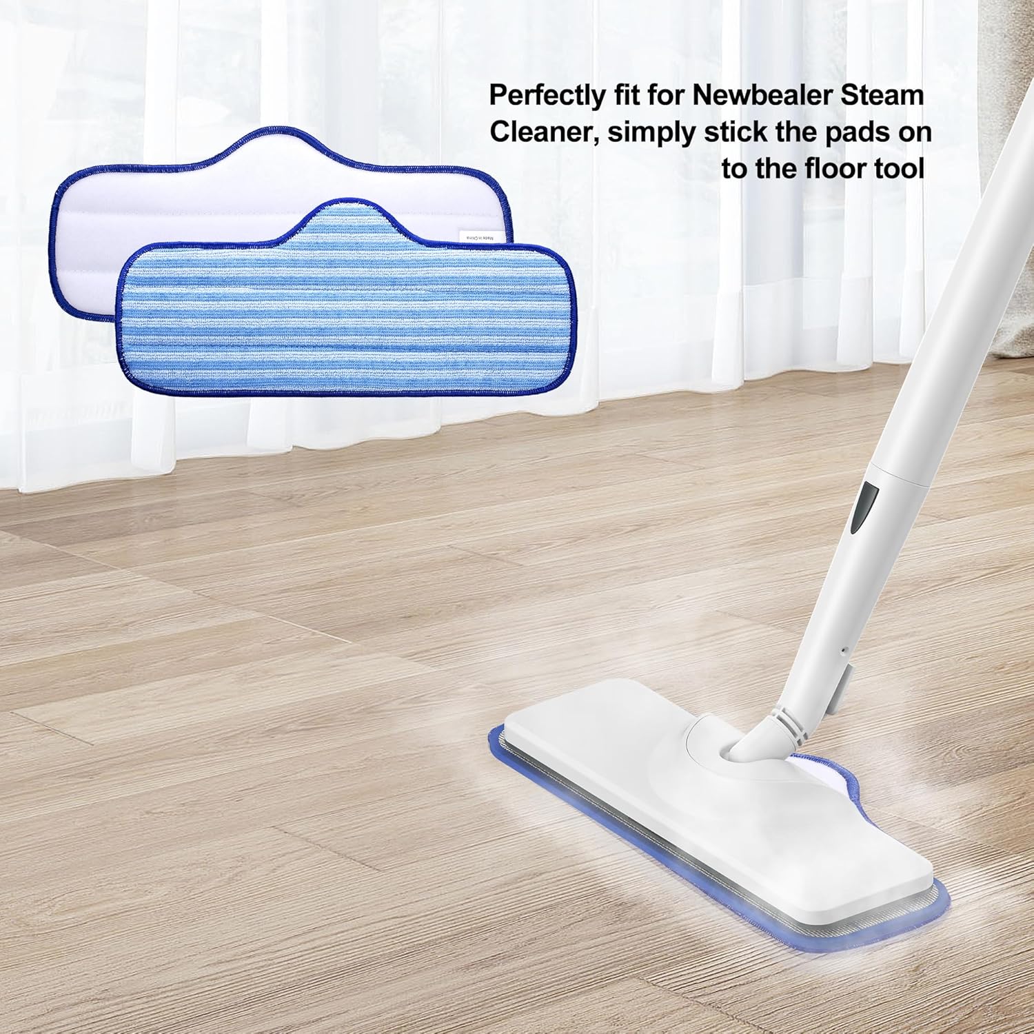 Newbealer Microfiber Steam Cleaner Pads - 6 PCS Durable, Washable & Reusable for NB282C