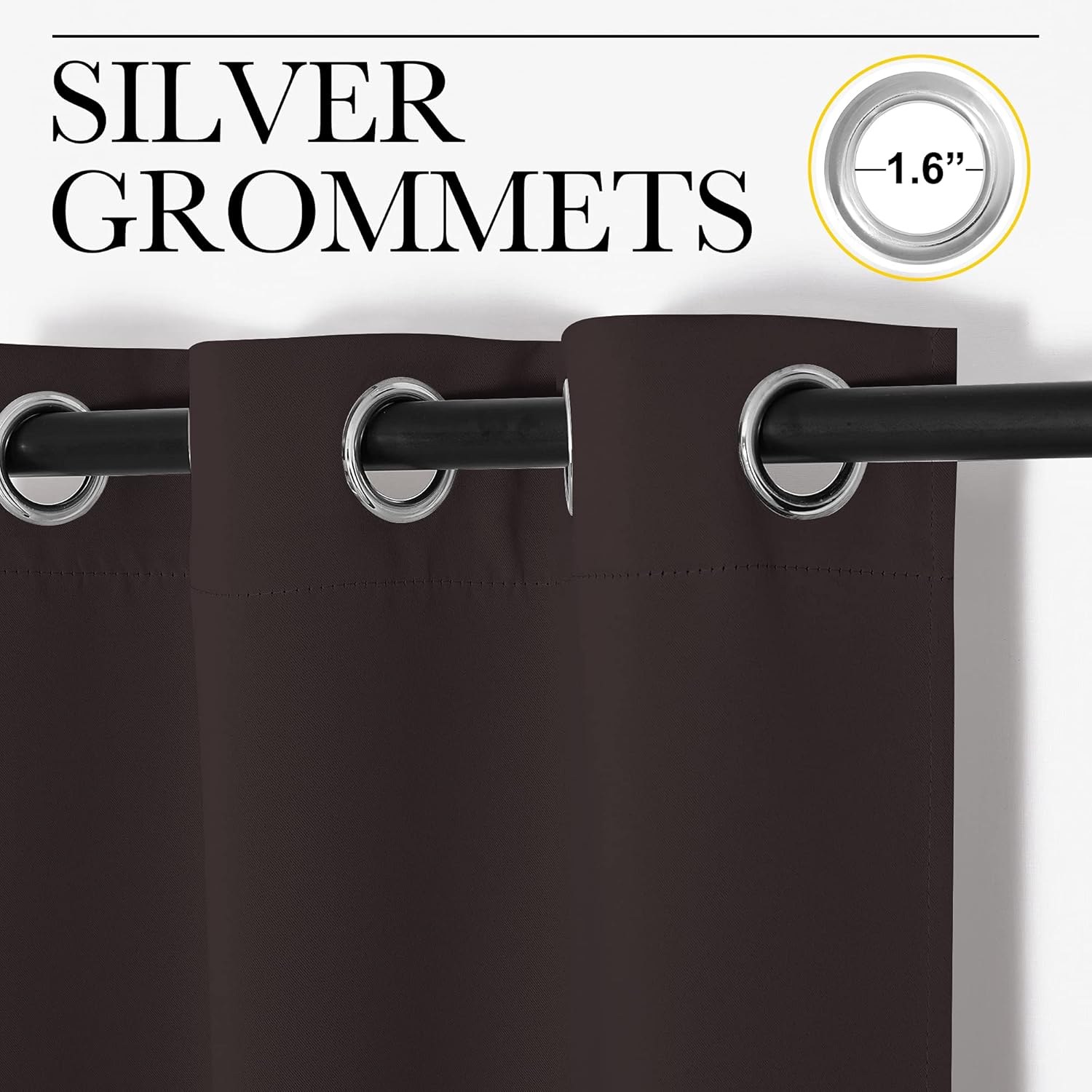 NICETOWN Thermal Insulated Blackout Curtains - Energy Smart Grommet Drapes, 42" x 84", Toffee Brown (2 Panels)