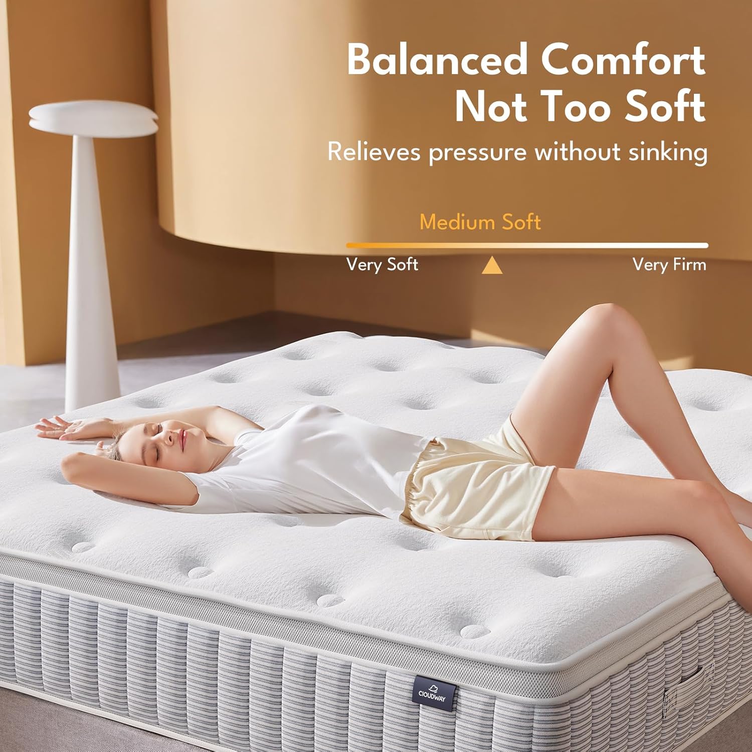 Queen Mattress - 14 Inch Hybrid Memory Foam with Reinforced Edge Support & Zoned Coils