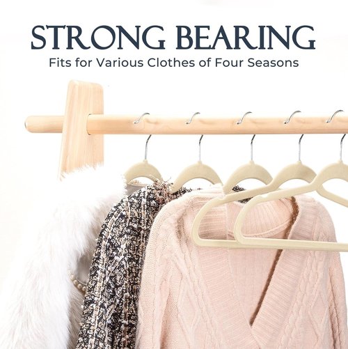 HOUSE DAY Velvet Hangers - 60 Pack Non-Slip Heavy Duty Felt Hangers for Coats | Premium Slim Design with 360° Rotating Hook