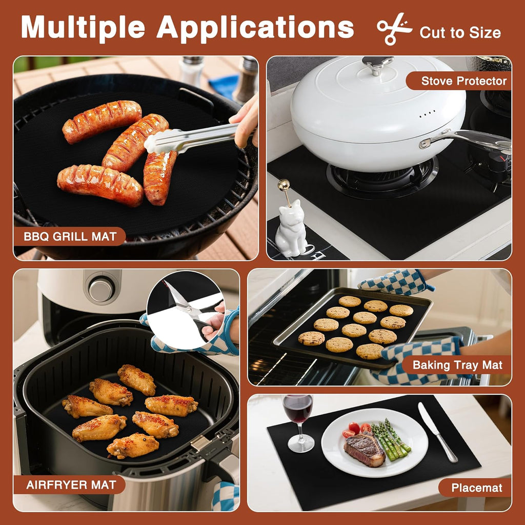 PrettyCare Oven Liners - Heavy Duty Non-Stick Mats | 3 Pack, 16.25”x23” | BPA & PFOA Free Kitchen Accessory