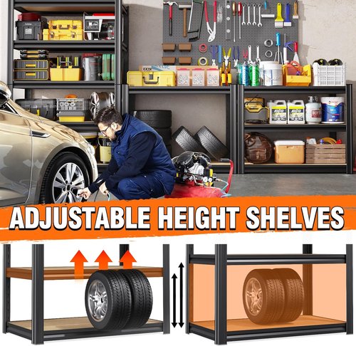 Heavy Duty Metal Shelving Units by [Brand Name] - 5-Tier Adjustable Steel Storage Racks | 71" H x 28" W x 12" D, 1900 lbs Capacity