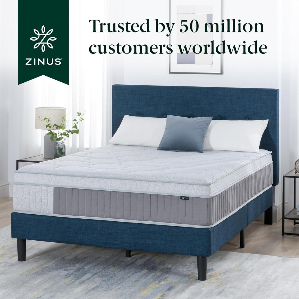 Zinus Cool Support Queen Hybrid Mattress - Cooling Gel Memory Foam & Heavy-Duty Coils for Soothing Pressure Relief