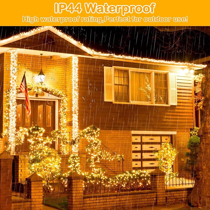 Decute 300LED 99FT Green Wire Christmas String Lights with Remote - Dimmable, UL Listed