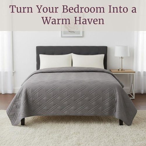 Lavish Home Twin Size Quilt Bedding Coverlet - All-Season Washable Lightweight Quilt Bedspread - Basket-Weave Polyester Bedding with Quilted Blanket Pattern (Gray)